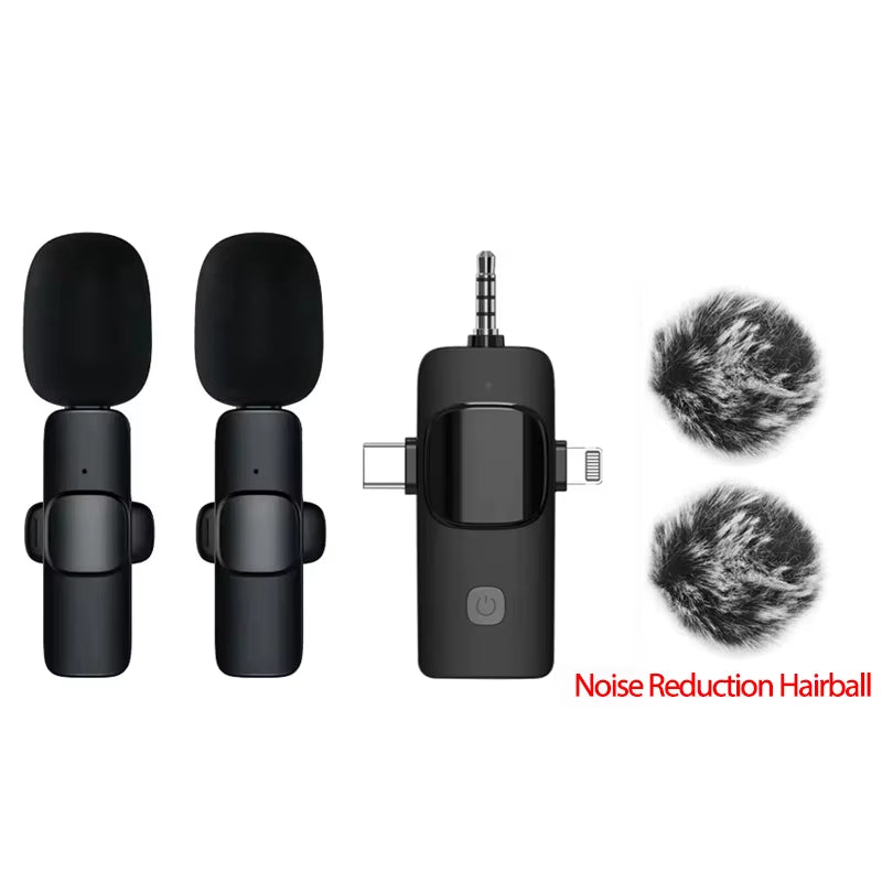 Plug and Play Noise Reduction Wireless Lavalier Microphone for Iphone Android 3.5Mm for Live Recording Small Microphone