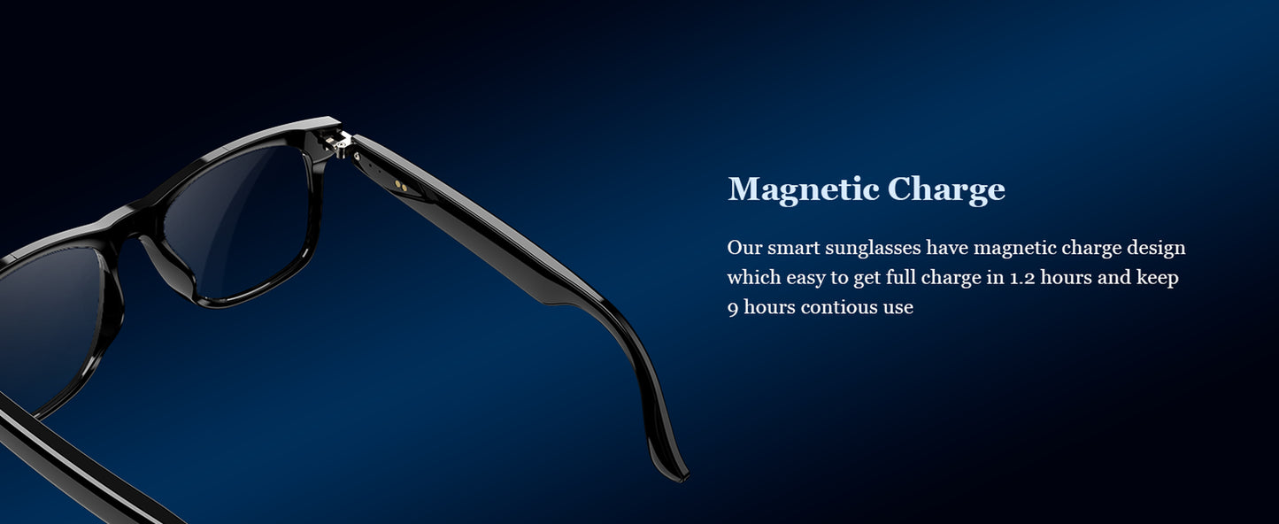 Smart Glasses Polarized Sunglass Audio Mic Speakers Bluetooth Call Remote Camera