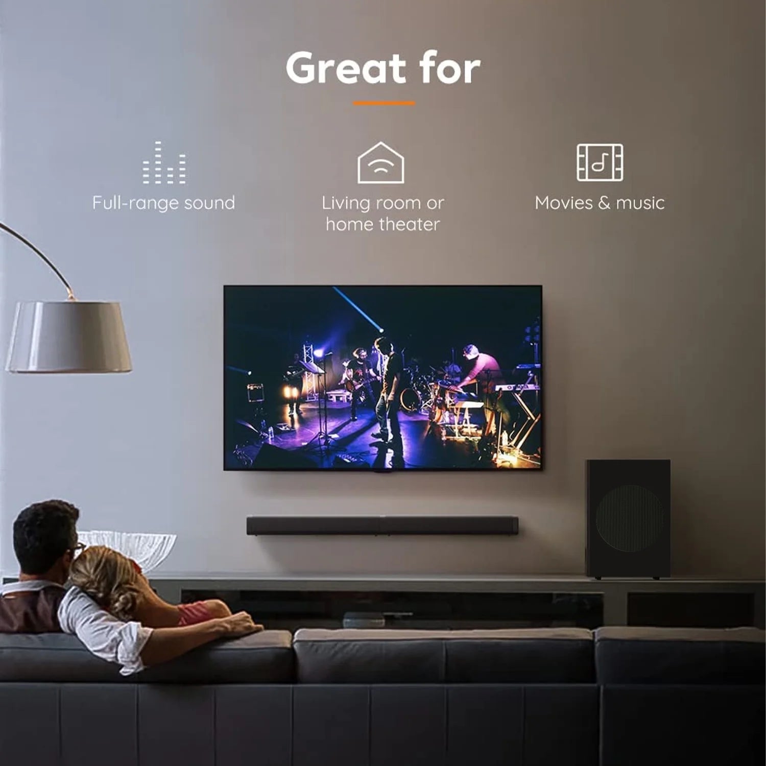 Soundbar with Subwoofer, 2.1 CH Separable Sound Bars for TV, Bluetooth/Hdmi-Arc/Aux/Opt 3D Surround Sound