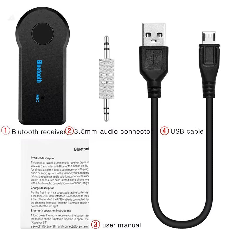 2 in 1 Wireless Bluetooth 5.0 Transceiver Adapter 3.5 Car Music Audio AUX Car Bluetooth Receiver Bluetooth Adapter for PC Laptop