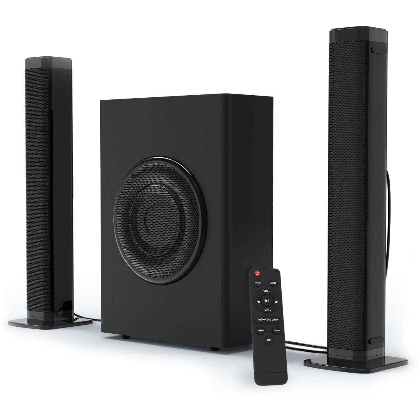 Soundbar with Subwoofer, 2.1 CH Separable Sound Bars for TV, Bluetooth/Hdmi-Arc/Aux/Opt 3D Surround Sound